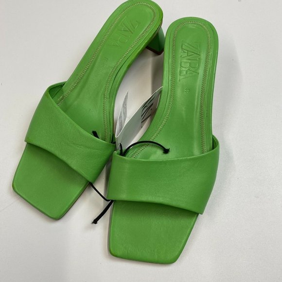 zara green sandals